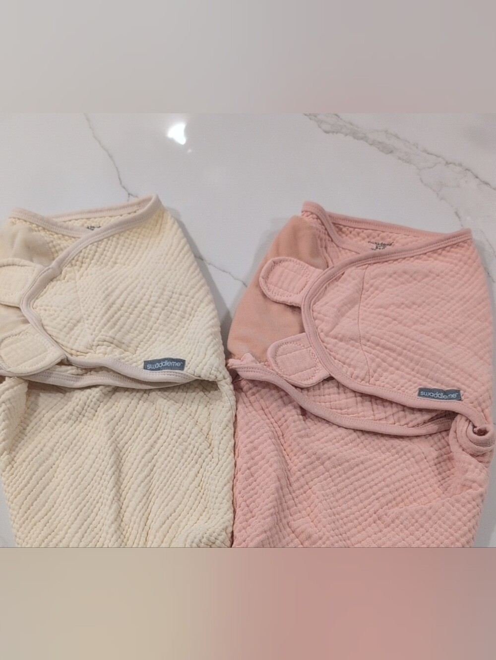 SwaddleMe Two-Pack Muslin Sleep Sacks in Cream & Pink